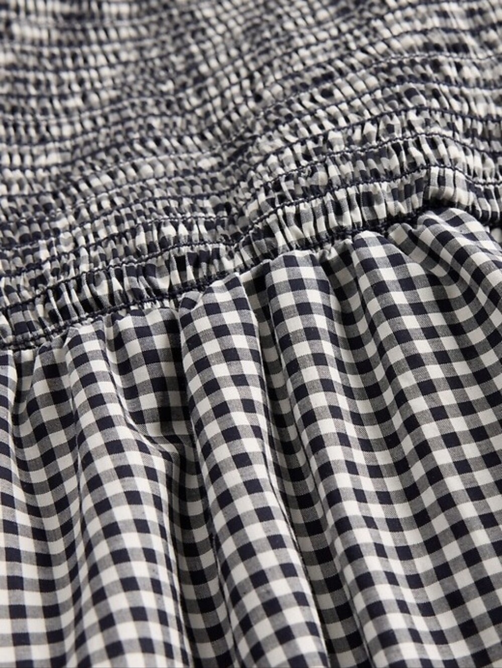 Gap Poplin Gingham Bubble Midi Dress Navy Blue Gingham - Picture 4 of 5